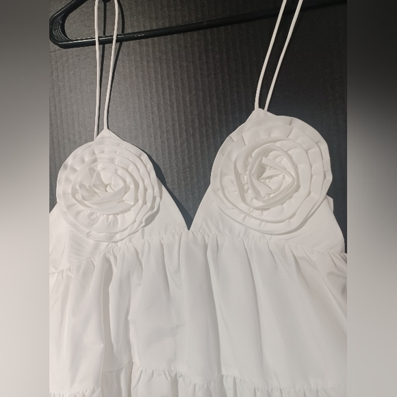 Zara White Rosette Minidress - Picture 3 of 8